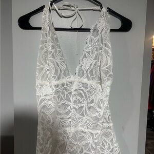 Frederick's of Hollywood White Lace Blouse